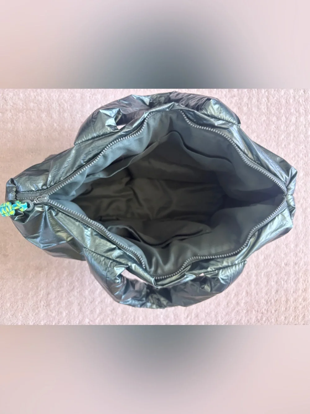 Urban Outfitters Metallic Green Puffer Tote
